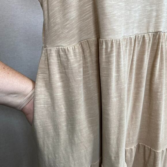 Old Navy Womens Tiered Midi Sundress Size L Boho Neutral Clean Girl Coastal - Picture 4 of 10